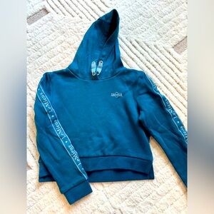 Le Mieux Girls Cropped Teal Sweatshirt